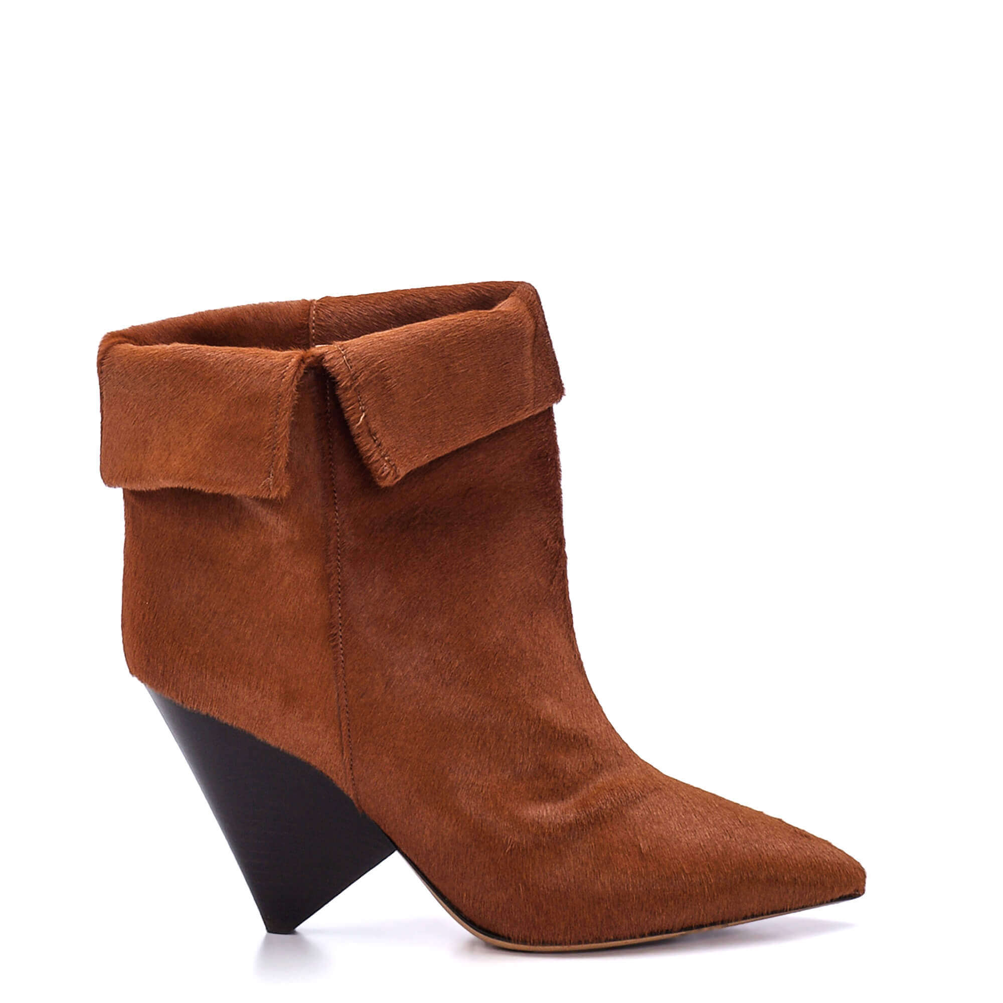 Isabel Marant - Brown Pony Hair Folded Booties